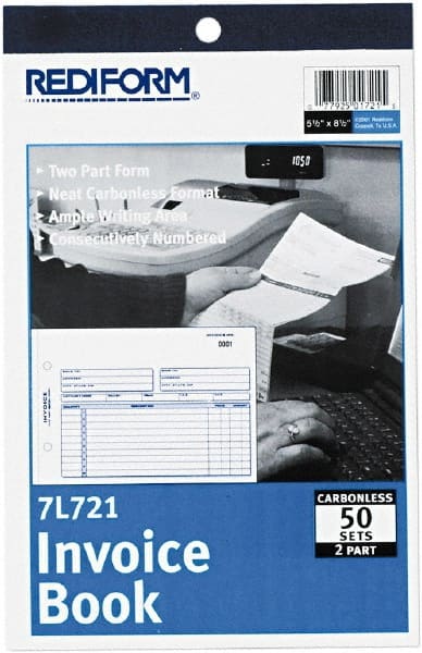 REDIFORM - 50 Sheet, 5-1/2 x 7-7/8", Invoice Book - White - Exact Tooling