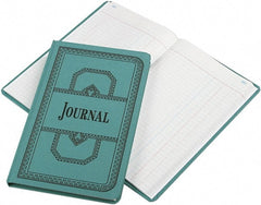 Boorum & Pease - 300 Sheet, 12-1/8 x 7-5/8", Journal Rule Record/Account Book - Blue - Exact Tooling