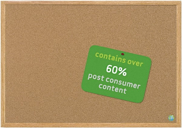 MasterVision - 72" Wide x 48" High Open Cork Bulletin Board - Natural (Color) - Exact Tooling