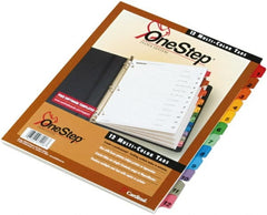 Cardinal - 11 x 8 1/2" 1 to 12" Label, 3-Hole Punched, Preprinted Divider - Multicolor Tabs, White Folder - Exact Tooling