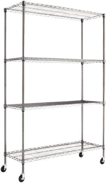 ALERA - 4 Shelf Wire Shelving Unit - 18" Deep x 72" High, - Exact Tooling