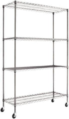 ALERA - 4 Shelf Wire Shelving Unit - 18" Deep x 72" High, - Exact Tooling