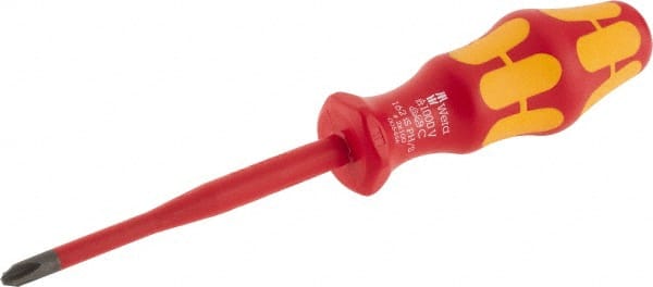 Wera - #2, 8-1/2" OAL, Insulated Phillips Screwdriver - Exact Tooling