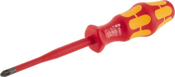 Wera - #2, 8-1/2" OAL, Insulated Phillips Screwdriver - Exact Tooling