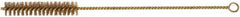 Ampco - 13/16" Diam Helical Phosphorus Bronze Alloy Tube Brush - Single Spiral, 0.008" Filament Diam, 4" Brush Length, 12-1/2" OAL - Exact Tooling