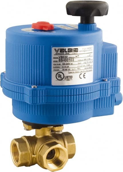 BONOMI - 1-1/2" Pipe, 24 VAC, DCV Voltage 600 psi WOG Rating Brass Electric Actuated Ball Valve - PTFE Seal, Full Port, 150 psi WSP Rating, NPT End Connection - Exact Tooling