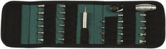 Wiha - 29 Piece, Screwdriver 1/4" Reversible Ratchet Bit Set - #0, #1 & #2 Phillips, 5/64 to 3/16" Hex, 2 to 5mm Hex, T8 to T25 Torx, #1 & #2 Pozidriv, #1 & #2 Square Recess - Exact Tooling