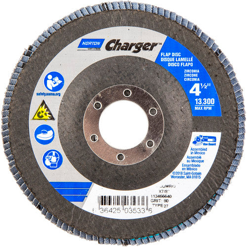 ‎4-1/2″ × 1/4″ × 7/8″ Jumbo Charger R822 Flap Disc Type 27 Jumbo 80 Grit - Exact Tooling