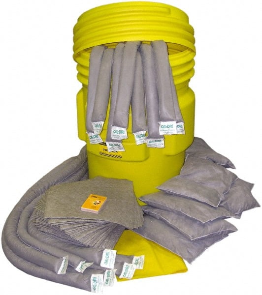 Oil-Dri - 95 Gal Capacity Universal Spill Kit - 95 Gal Plastic Overpack Container - Exact Tooling