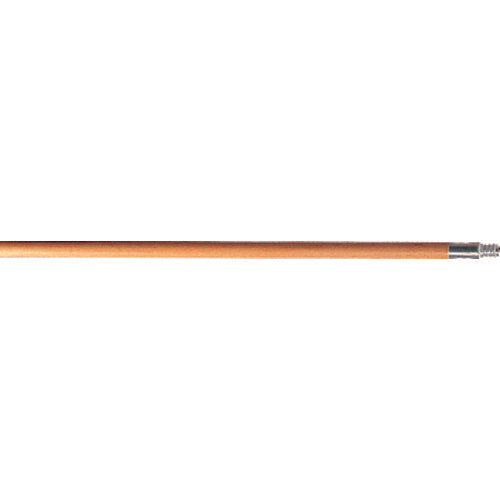 Wood Handle for Floor Sweeps with Threaded Metal Tip - Lacquered - Exact Tooling