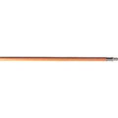 Wood Handle for Floor Sweeps with Threaded Metal Tip - Lacquered - Exact Tooling