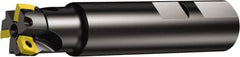 Sandvik Coromant - 1-1/2" Cut Diam, 10mm Max Depth of Cut, 1-1/4" Shank Diam, 4" OAL, Indexable Square Shoulder End Mill - Multiple Insert Styles, Weldon Shank, 90° Lead Angle, Through Coolant, Series CoroMill 490 - Exact Tooling