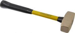 Ampco - 2-1/2 Lb Aluminum Bronze Nonsparking Double Face Engineer's Hammer - 14" OAL, Fiberglass Handle - Exact Tooling
