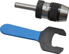 Accupro - 1/32 to 1/2" Capacity, Integral Shank Drill Chuck - Keyless, Straight Shank, 1.89" Sleeve Diam, 3.15" Open Length - Exact Tooling
