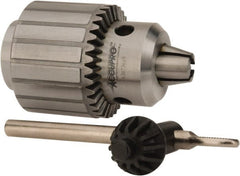 Accupro - JT3, 13/64 to 3/4" Capacity, Tapered Mount Drill Chuck - Keyed, 65mm Sleeve Diam, 89mm Open Length - Exact Tooling