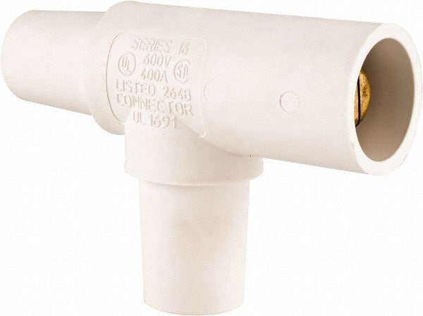 Leviton - 3R NEMA Rated, 600 Volt, 400 Amp, Female-Female-Male, Cam Type, Tapping Tee - White - Exact Tooling