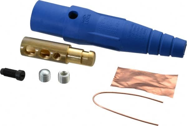 Leviton - 3R NEMA Rated, 600 Volt, 300 Amp, 2 to 2/0 AWG, Cam, Double Set Screw, Male Single Pole Plug and Connector - 7.01 Inch Long, Blue - Exact Tooling