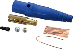 Leviton - 3R NEMA Rated, 600 Volt, 300 Amp, 2 to 2/0 AWG, Cam, Double Set Screw, Male Single Pole Plug and Connector - 7.01 Inch Long, Blue - Exact Tooling