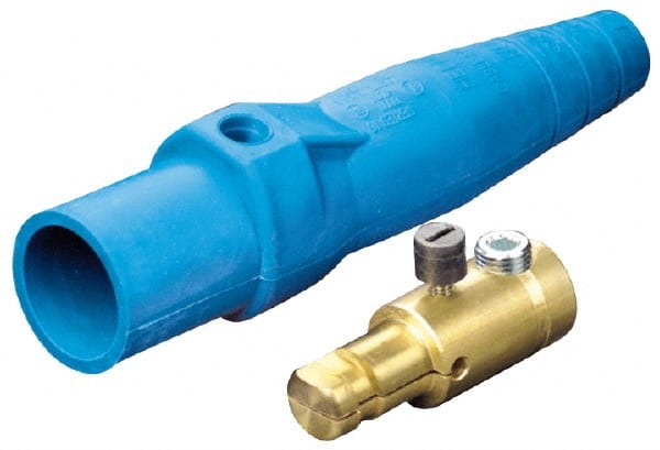 Leviton - 3R NEMA Rated, 600 Volt, 400 Amp, 1/0 to 4/0 AWG, Cam, Single Set Screw, Male Single Pole Plug and Connector - 7.01 Inch Long, Green - Exact Tooling