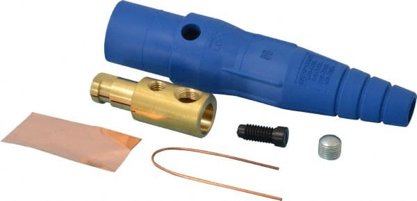 Leviton - 3R NEMA Rated, 600 Volt, 400 Amp, 1/0 to 4/0 AWG, Cam, Single Set Screw, Male Single Pole Plug and Connector - 7.01 Inch Long, Blue - Exact Tooling
