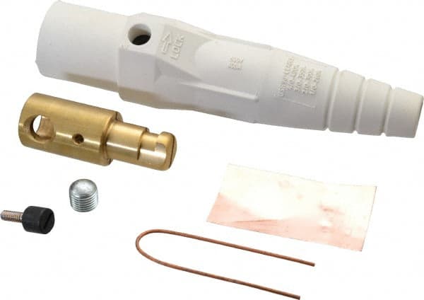 Leviton - 3R NEMA Rated, 600 Volt, 400 Amp, 1/0 to 4/0 AWG, Cam, Single Set Screw, Male Single Pole Plug and Connector - 7.01 Inch Long, White - Exact Tooling