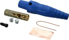 Leviton - 3R NEMA Rated, 600 Volt, 300 Amp, 2 to 2/0 AWG, Cam, Double Set Screw, Female Single Pole Plug and Connector - 6.85 Inch Long, Blue - Exact Tooling