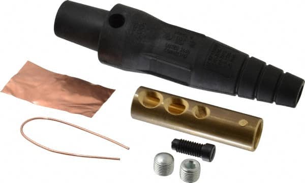 Leviton - 3R NEMA Rated, 600 Volt, 300 Amp, 2 to 2/0 AWG, Cam, Double Set Screw, Female Single Pole Plug and Connector - 6.85 Inch Long, Black - Exact Tooling