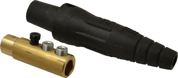 Leviton - 3R NEMA Rated, 600 Volt, 400 Amp, 1/0 to 4/0 AWG, Cam, Double Set Screw, Female Single Pole Plug and Connector - 6.85 Inch Long, Black - Exact Tooling