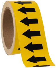 NMC - Pipe Marker with No Legend and Arrow Graphic - 1 to 10" Pipe Outside Diam, Black on Yellow - Exact Tooling
