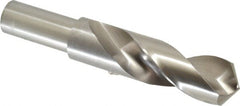 Cleveland - 1-1/4" 118° Spiral Flute High Speed Steel Screw Machine Drill Bit - Bright Finish, Right Hand Cut, 4-3/8" Flute Length, 6-3/4" OAL, Standard Point, Straight Shank - Exact Tooling