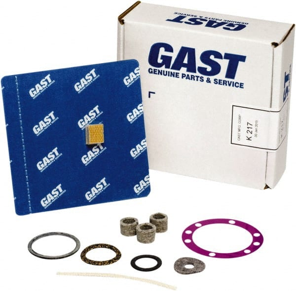Gast - 9 Piece Air Compressor Repair Kit - For Use with Gast Model #0211-V45F-G8CX, #0211-V36A-G8CX and #0211-V45F-G230CX - Exact Tooling