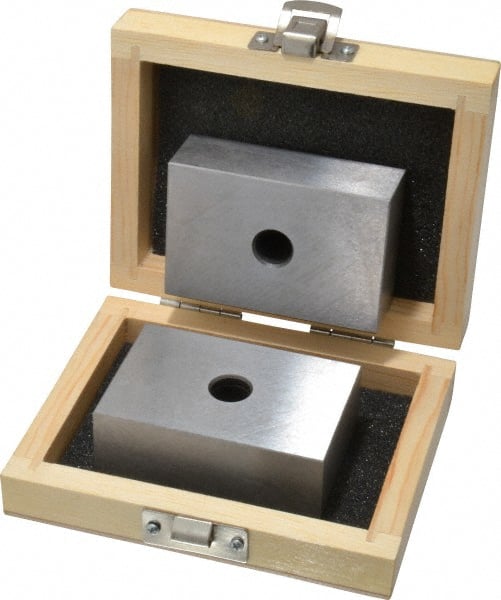 Fowler - 0.0003 Squareness Per Inch, Hardened Steel, 1-2-3 Block with 1 Hole Setup Block - 0.0002 Inch Overall Tolerance, 5/16 - 18 Inch Tapped Hole Size, 55-60 HRC Hardness, Sold As Matched Pair - Exact Tooling