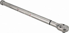 Value Collection - 1/2" Drive Micrometer Type Ratchet Head Torque Wrench - 35 Ft/Lb to 140 Ft/Lb Torque, 21" OAL, 1/2 Ft/Lb Graduation - Exact Tooling