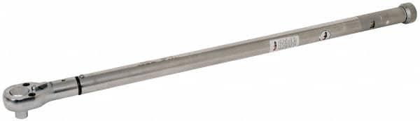 Value Collection - 3/4" Drive Micrometer Type Ratchet Head Torque Wrench - 90 Ft/Lb to 300 Ft/Lb Torque, 31" OAL, 1-1/2 Ft/Lb Graduation - Exact Tooling