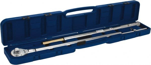 Value Collection - 1" Drive Micrometer Type Ratchet Head Torque Wrench - 300 Ft/Lb to 900 Ft/Lb Torque, 60" OAL, 6 Ft/Lb Graduation - Exact Tooling