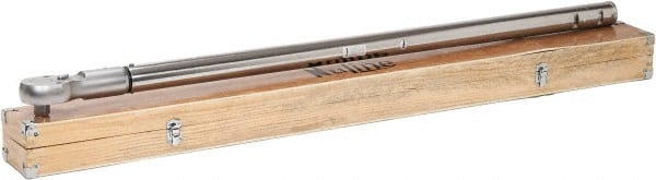 Value Collection - 1" Drive Micrometer Type Ratchet Head Torque Wrench - 660 Ft/Lb to 2,200 Ft/Lb Torque, 60" OAL, 7-1/2 Ft/Lb Graduation - Exact Tooling