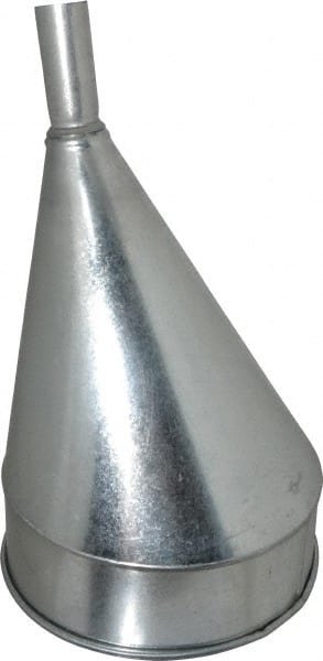 Plews - 8 Qt Capacity Steel Funnel - 10" Mouth OD, 1-1/4" Tip OD, Straight Spout - Exact Tooling