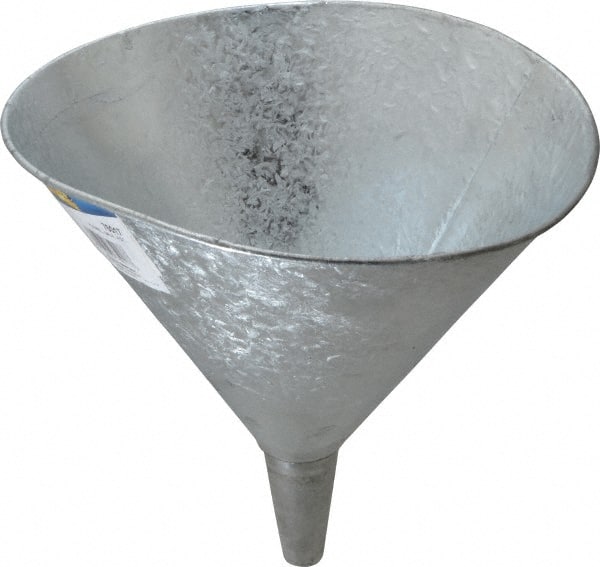 Plews - 7 pt Capacity Steel Funnel - 9-3/4" Mouth OD, 3/4" Tip OD, Straight Spout - Exact Tooling