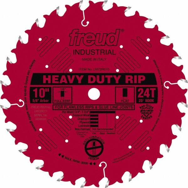 Freud - 10" Diam, 5/8" Arbor Hole Diam, 24 Tooth Wet & Dry Cut Saw Blade - Carbide-Tipped, Standard Round Arbor - Exact Tooling
