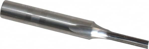 Onsrud - 1/8" Diam, 1/4" Shank Diam, 1/2" Length of Cut, 1 Flute Single Edge Straight Router Bit - 2" Overall Length, Left Hand Cut, Solid Carbide - Exact Tooling