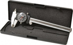Fowler - 0" to 6" Range, 0.001" Graduation, 0.1" per Revolution, Dial Caliper - Black Face, 1.6" Jaw Length, Accurate to 0.0010" - Exact Tooling