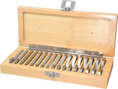 TESA Brown & Sharpe - 0.25 to 45° Angle, 3 Inch Long, Angle Block Set - 50-55 Rc Hardness, 17 Pieces - Exact Tooling