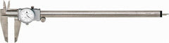 TESA Brown & Sharpe - 0" to 12" Range, 0.001" Graduation, 0.1" per Revolution, Dial Caliper - White Face, 2.5" Jaw Length - Exact Tooling