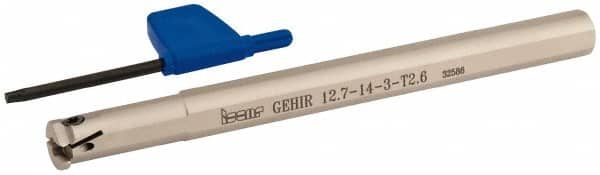 Iscar - GEHI, Internal, Right Hand, 0.102" Max Depth of Cut, 0.095 to 1/8" Groove Width, Indexable Grooving Tool Holder - GEMI.., GEPI.. Insert Compatibility, 1/2" Shank Width, 6" OAL, Through Coolant - Exact Tooling