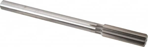 Cleveland - 25/32" High Speed Steel 8 Flute Chucking Reamer - Straight Flute, Straight Shank, 2-1/2" Flute Length, 9-1/2" OAL - Exact Tooling