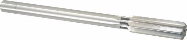 Cleveland - 27/32" High Speed Steel 8 Flute Chucking Reamer - Straight Flute, Straight Shank, 2-1/2" Flute Length, 9-1/2" OAL - Exact Tooling