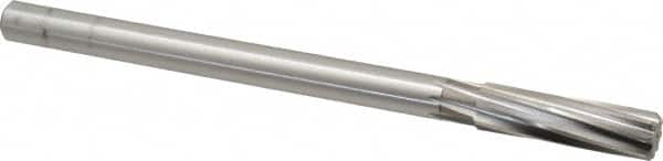 Cleveland - 5/8" High Speed Steel 8 Flute Chucking Reamer - Spiral Flute, Straight Shank, 2-1/4" Flute Length, 9" OAL - Exact Tooling