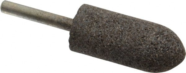 Norton - 7/8" Head Diam x 2" Thickness, A11, Pointed Tree End, Zirconia Alumina Mounted Point - Very Coarse Grade, 30 Grit, 25,420 RPM - Exact Tooling