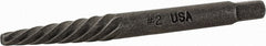 Cleveland - Spiral Flute Screw Extractor - #2 Extractor for 1/4 to 5/16" Screw, 2-3/8" OAL - Exact Tooling