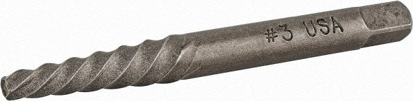 Cleveland - Spiral Flute Screw Extractor - #3 Extractor for 5/16 to 7/16" Screw, 2-11/16" OAL - Exact Tooling